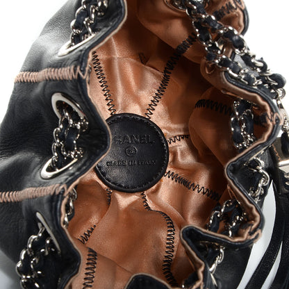 Chanel Lambskin Satin Reversible Mini Sac Cordon Black Peach 5 of 7
