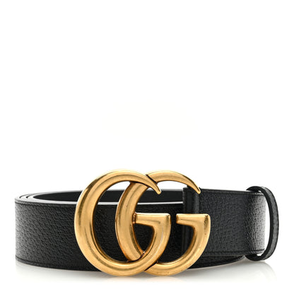 Gucci Textured Dollar Calfskin Nickel Double G 40mm Belt 120 48 Black 1 of 4
