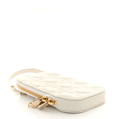 Christian Dior Lambskin Cannage Lady Dior Phone Holder Latte 4 of 11