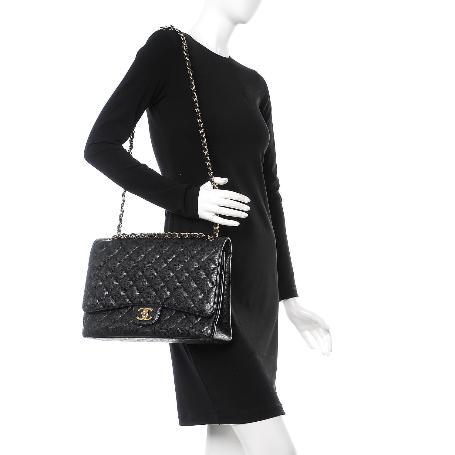 Chanel Caviar Quilted Maxi Double Flap Black 3 of 10