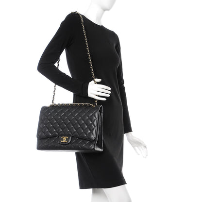 Chanel Caviar Quilted Maxi Double Flap Black 3 of 10