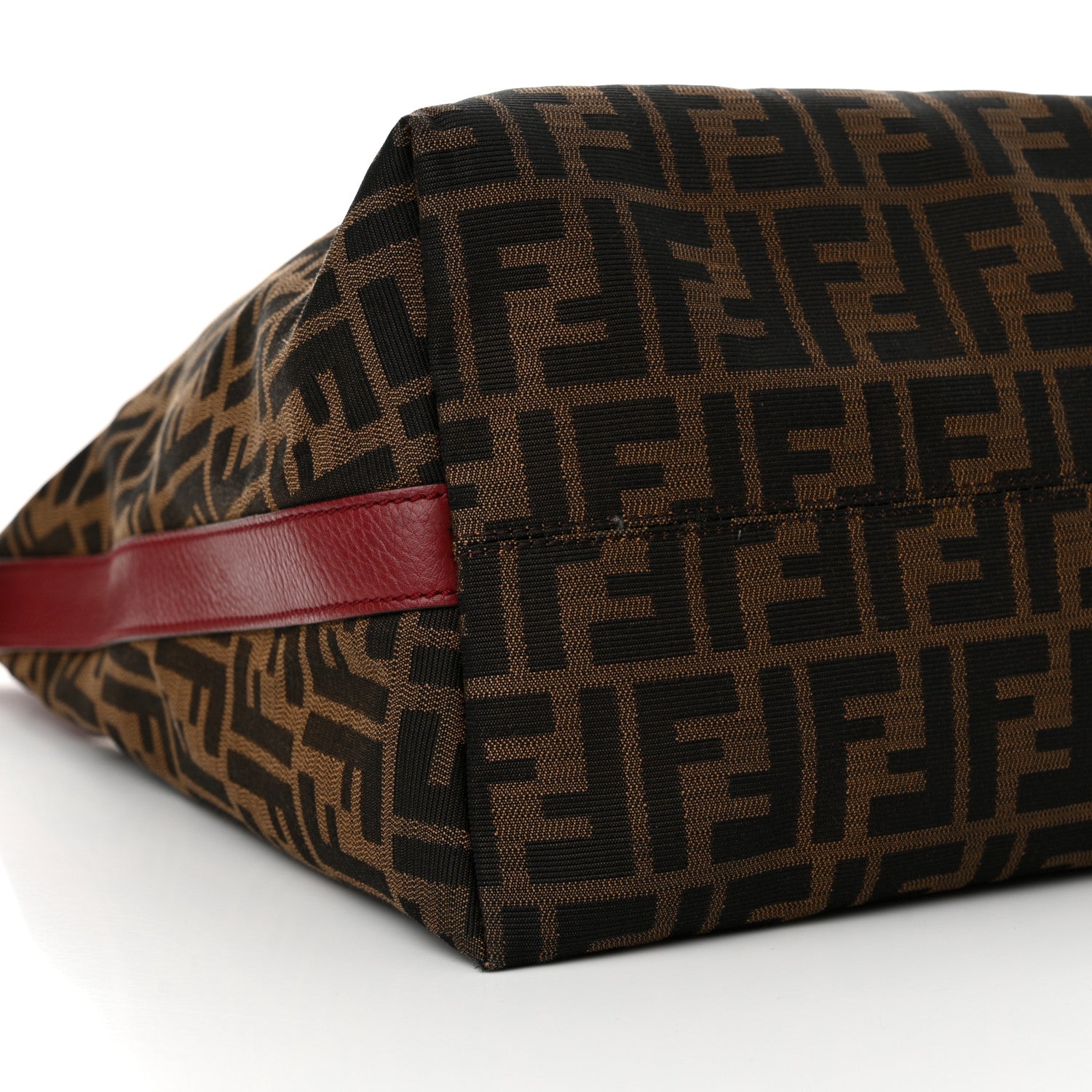 Fendi Zucca Vitello Artic Large Hobo Tobacco Burgundy 9 of 10