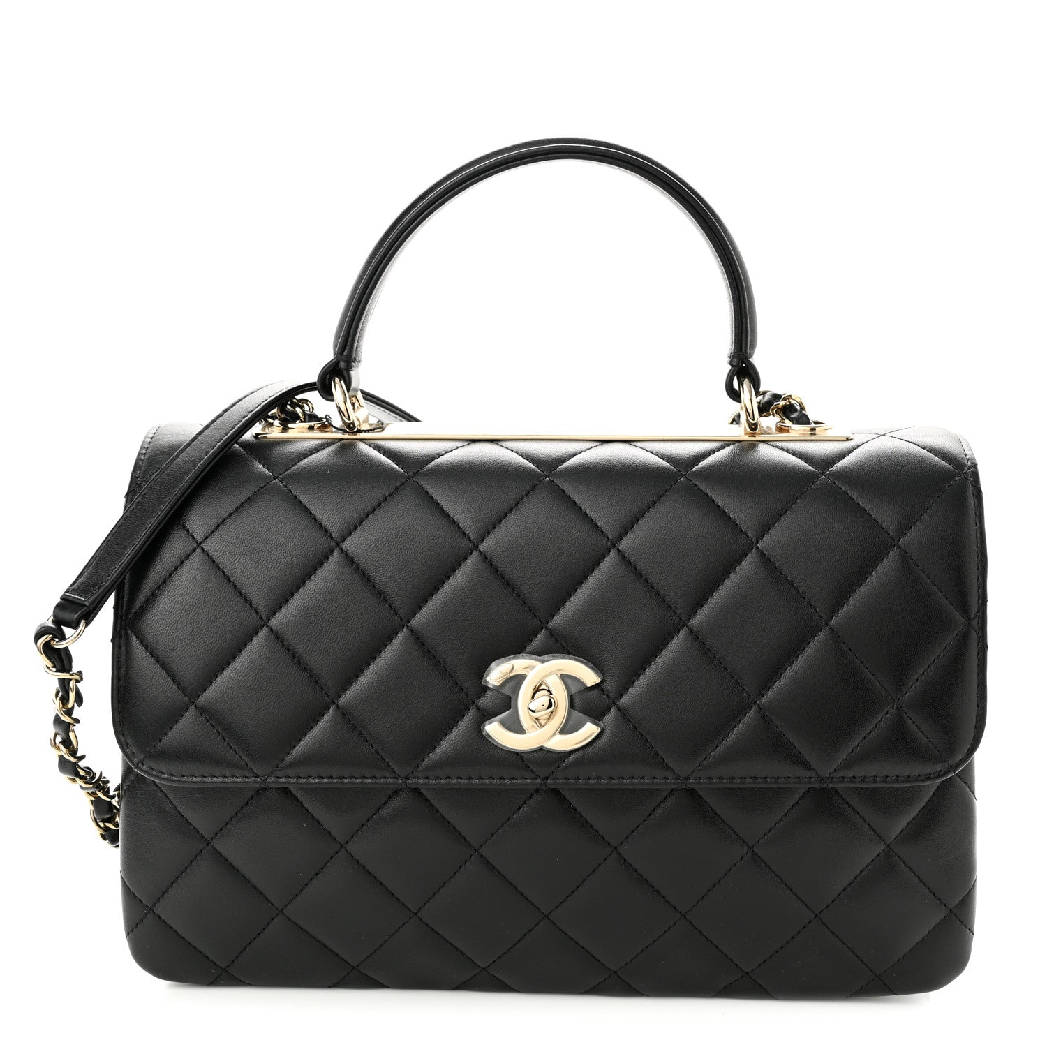 Chanel Lambskin Quilted Medium Trendy CC Flap Dual Handle Bag Black 1 of 11