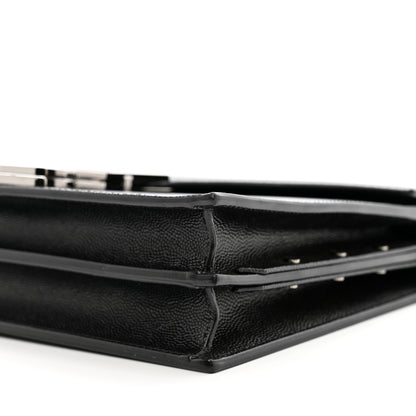 Saint Laurent Grain De Poudre Monogram Cassandra Clasp Bag Black Rouge Legion 10 of 10
