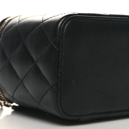 Chanel Lambskin Quilted Small Top Handle Vanity Case With Chain Black 10 of 12
