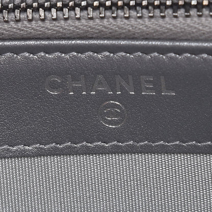 Chanel Metallic Caviar Quilted Small Boy Clutch With Chain Silver 7 of 10