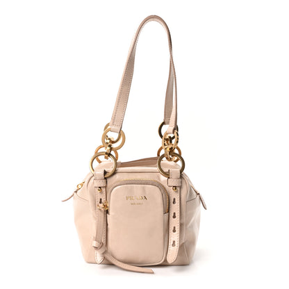 Prada Soft Lux Calfskin Mini Dangle Top Handle Bag Cipria 1 of 9