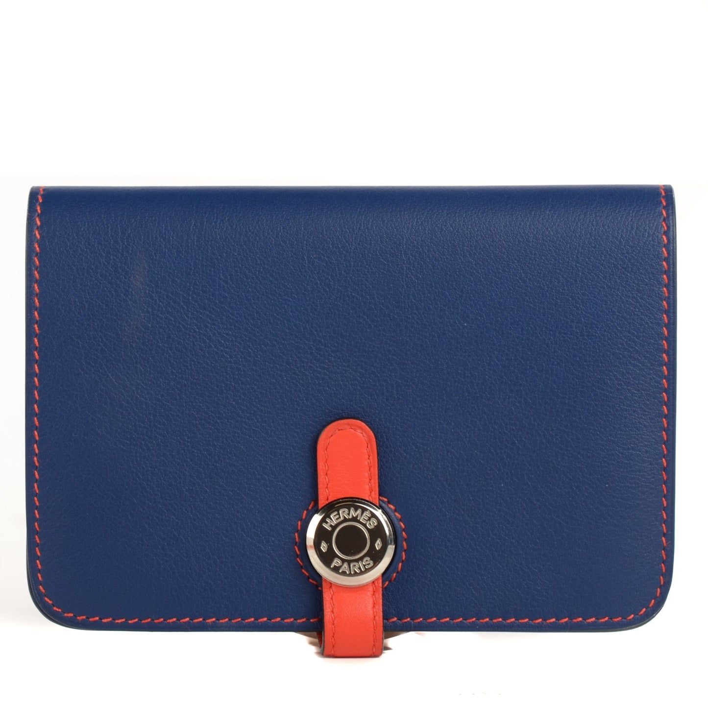 Evercolor Bi Color Compact Dogon Wallet Bleu Saphir Capucine