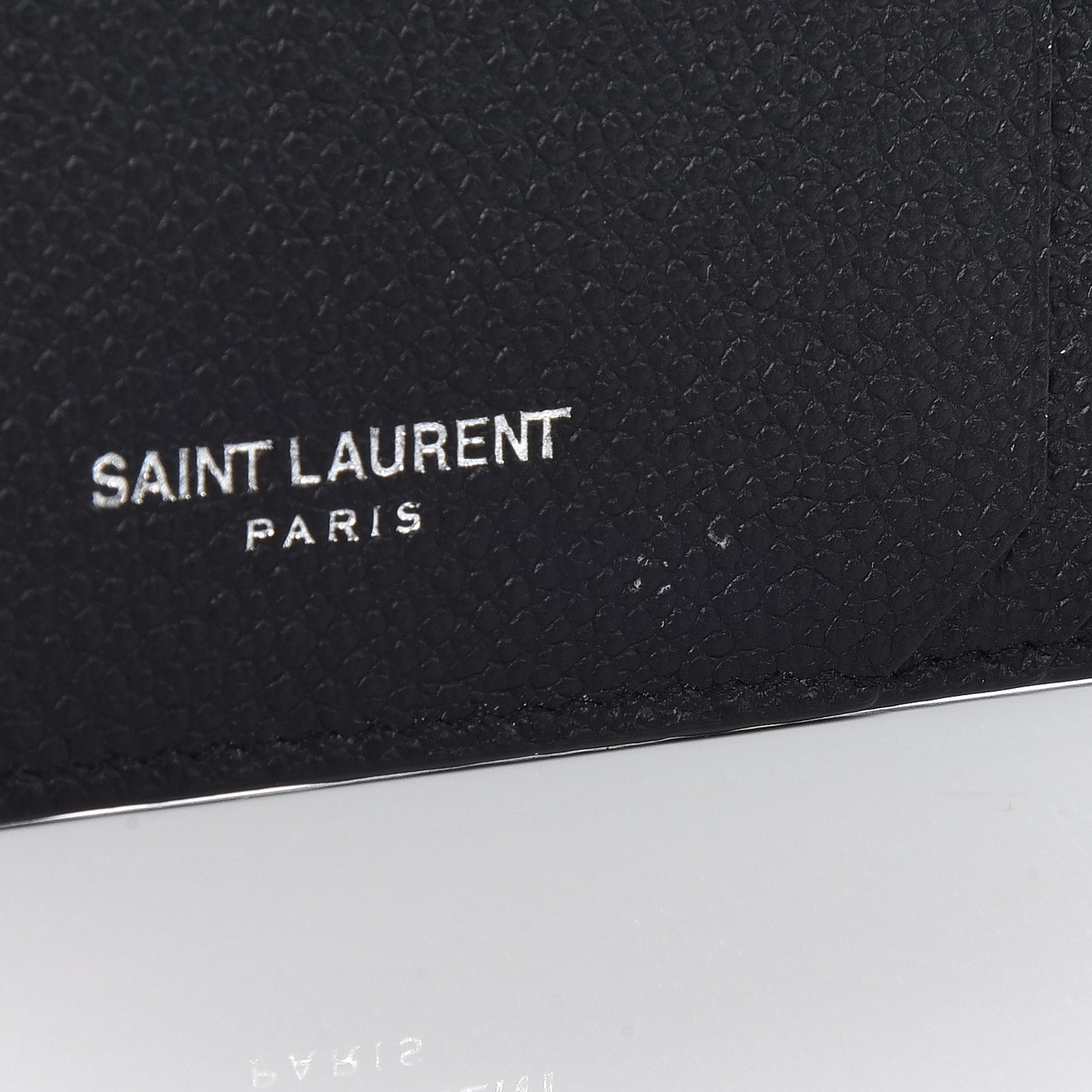 Grained Calfskin 5 Fragments Zip Pouch Card Holder Black