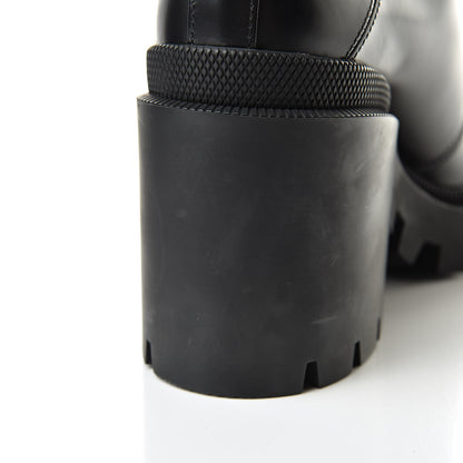 Gucci Magnum Calfskin Fur Pearl Lace Up Combat Ankle Boots 36 Black Naturale 8 of 10
