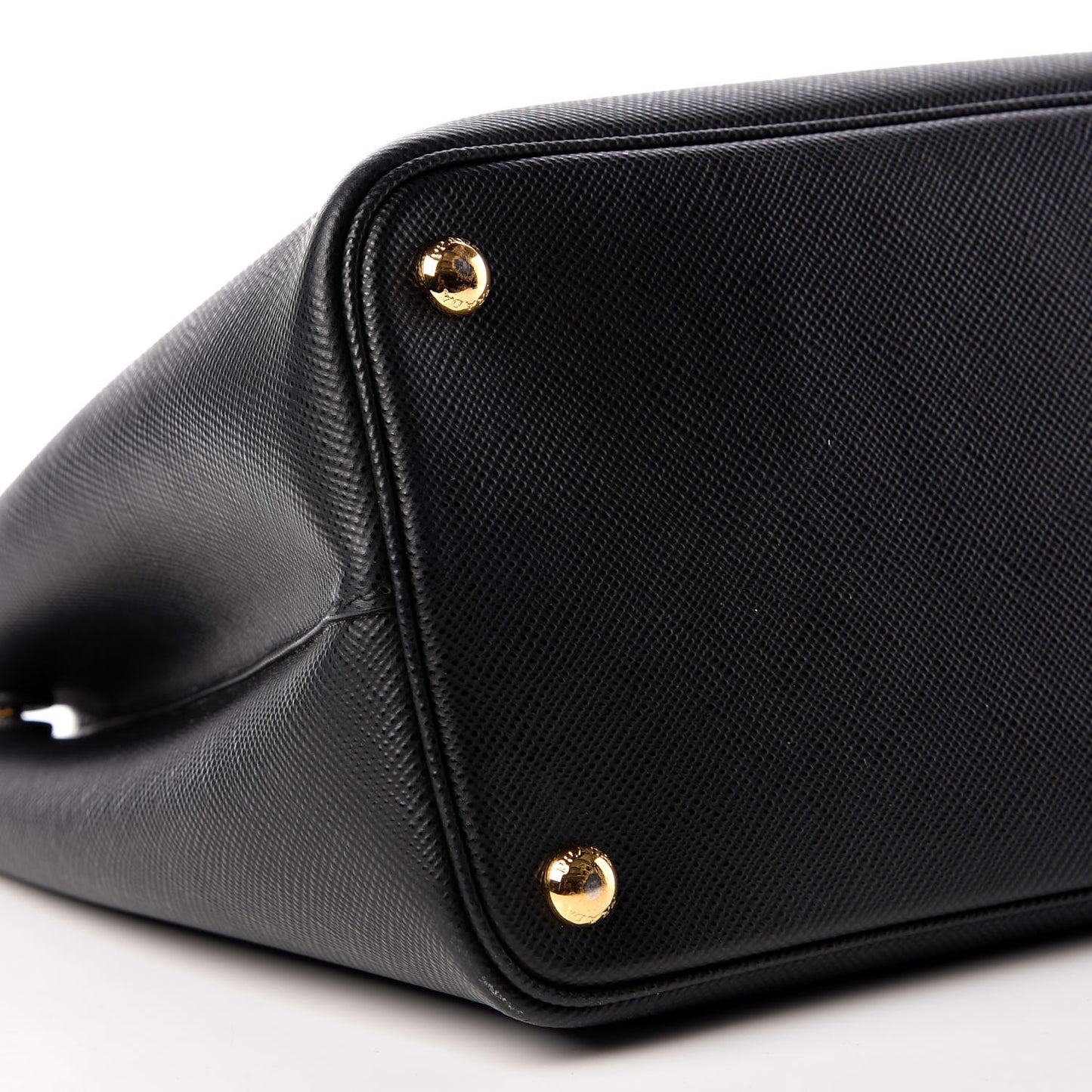 Saffiano Cuir Medium Double Bag Black Fuoco