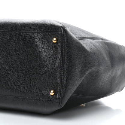 Chanel Calfskin Cerf Executive Shopper Tote Black 9 of 9