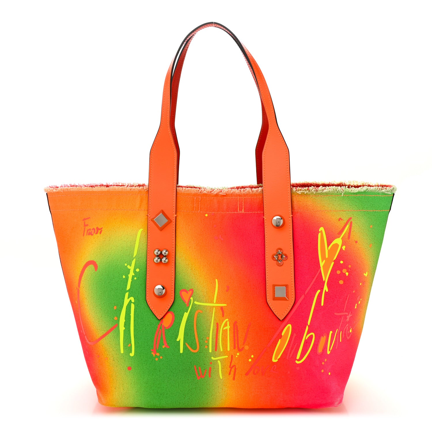Christian Louboutin Frangibus Printed Medium Tote Orange Multicolor 1 of 11