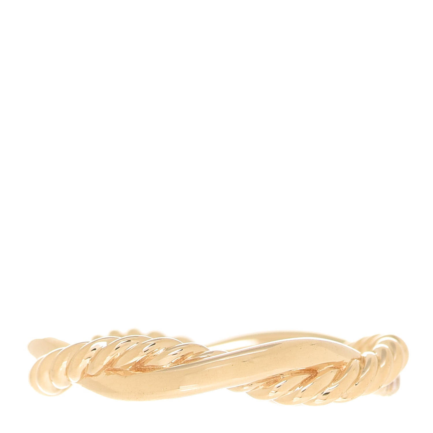 David Yurman 18K Yellow Gold Diamond Petite Infinity Twisted Ring 50 5.5 3 of 4
