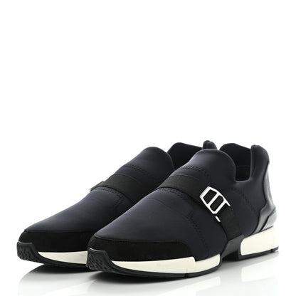 Hermes Technical Canvas Calfskin Run Sneakers 41.5 Marine 3 of 11