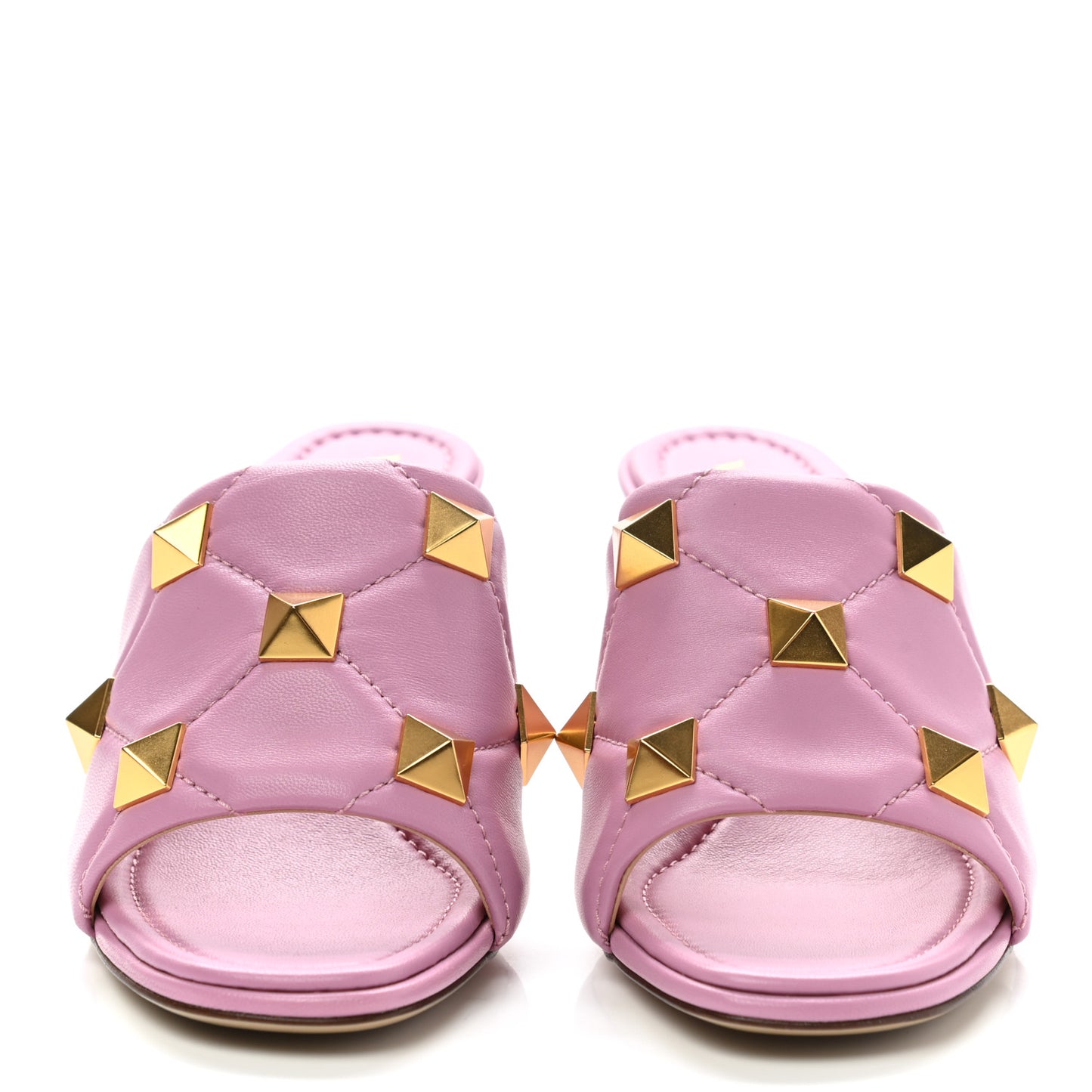 Nappa Quilted Roman Stud 65mm Slide Sandals 38.5 Giacinto
