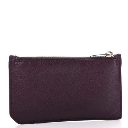 Saint Laurent Grained Calfskin 5 Fragments Zip Pouch Card Holder Amaranto 3 of 8