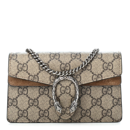 Gucci GG Supreme Monogram Super Mini Dionysus Shoulder Bag Taupe 1 of 9