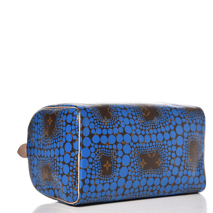 Louis Vuitton Monogram Kusama Town Speedy 30 Blue 4 of 8