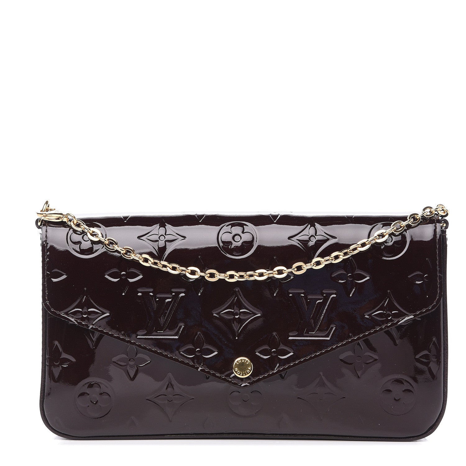 Louis Vuitton Vernis Pochette Felicie Chain Wallet Amarante 1 of 10