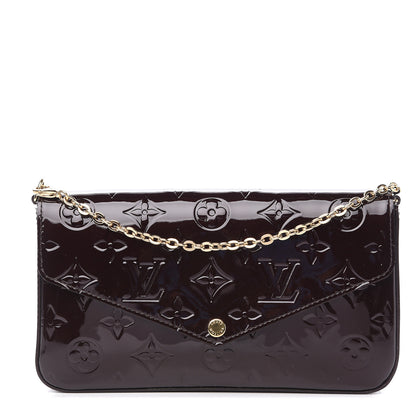 Louis Vuitton Vernis Pochette Felicie Chain Wallet Amarante 1 of 10