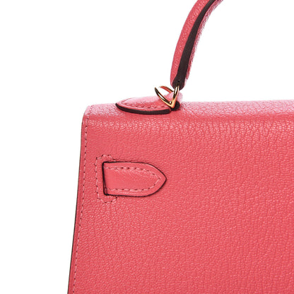 Hermes Chevre Mysore Mini Kelly Sellier 20 Rose Lipstick 13 of 31