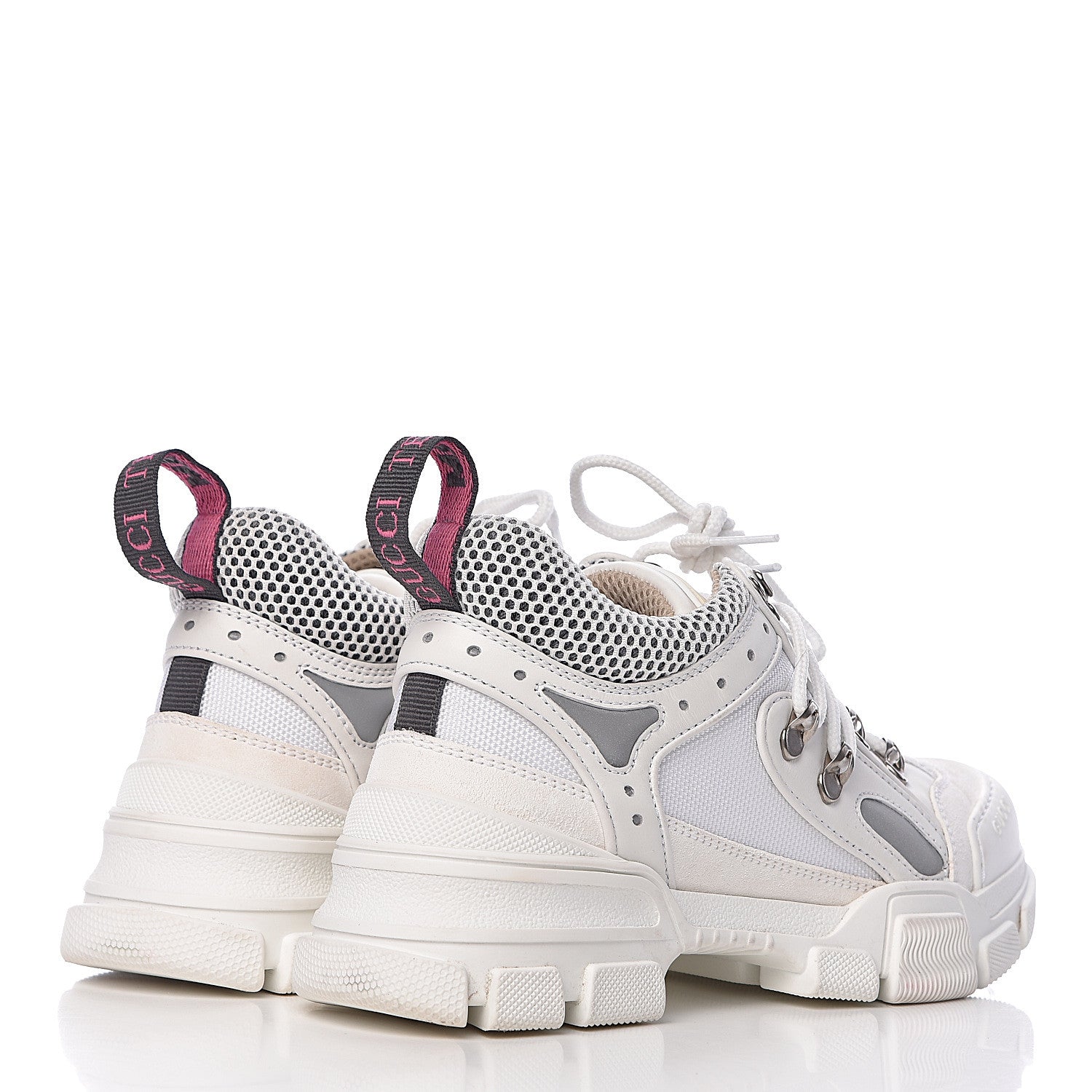Gucci X SEGA Mesh Calfskin Suede Womens Flashtrek Sneakers 36.5 Great White 4 of 15