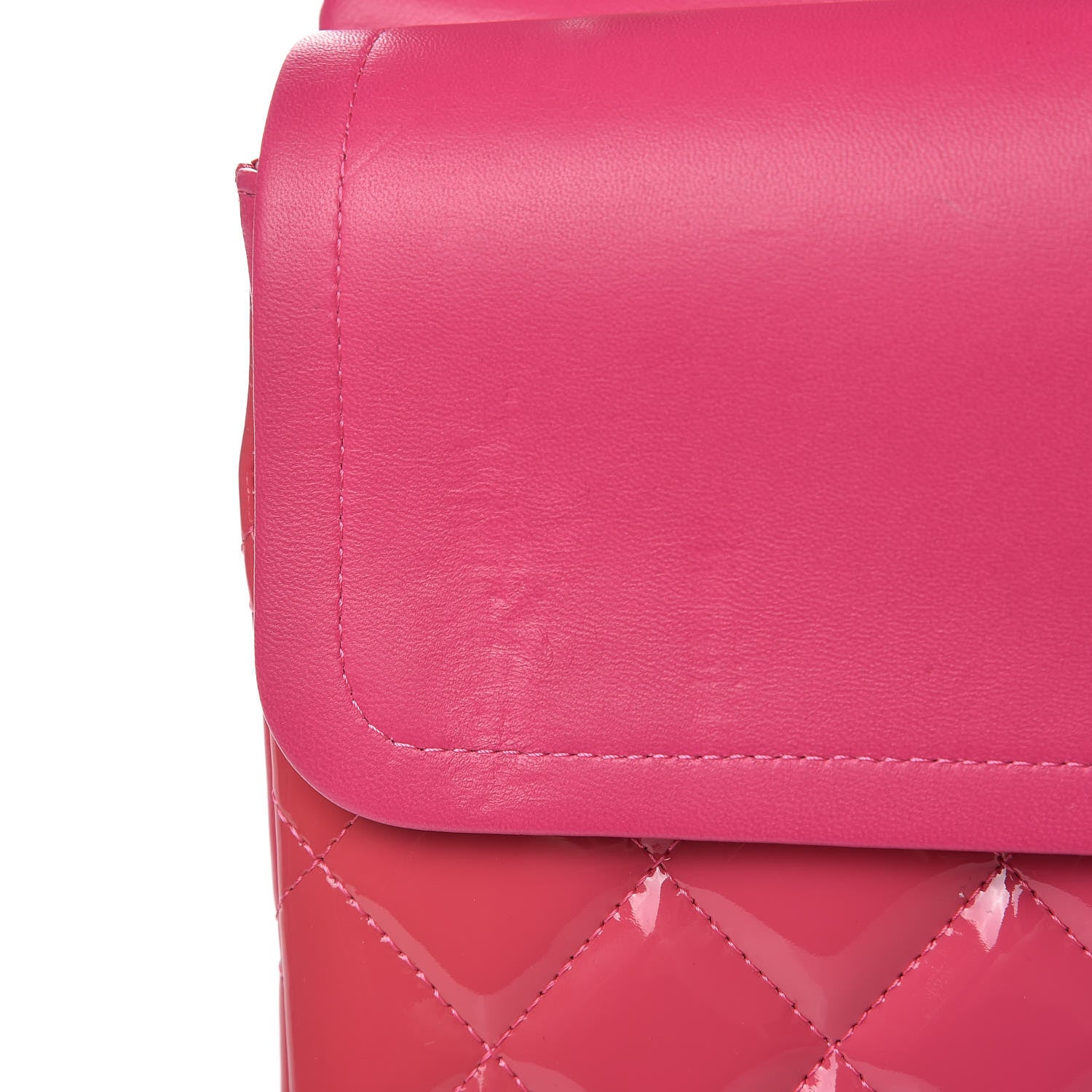 Chanel Patent Maxi Quilted Double Flap Dark Pink 11 of 15
