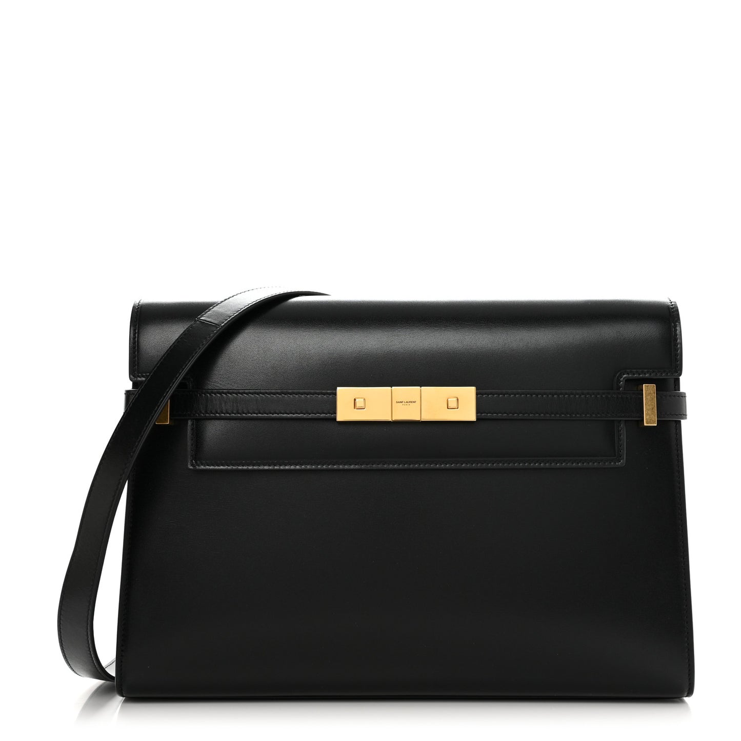Smooth Calfskin Manhattan Shoulder Bag Black