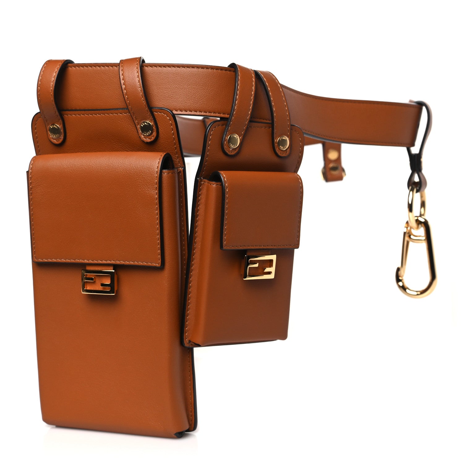 Fendi Vitello Glacier Utility Belt Pouch Cuoio 1 of 8