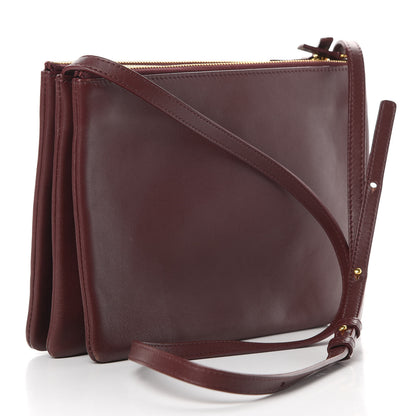 Celine Lambskin Large Trio Crossbody Bag Burgundy 3 of 16