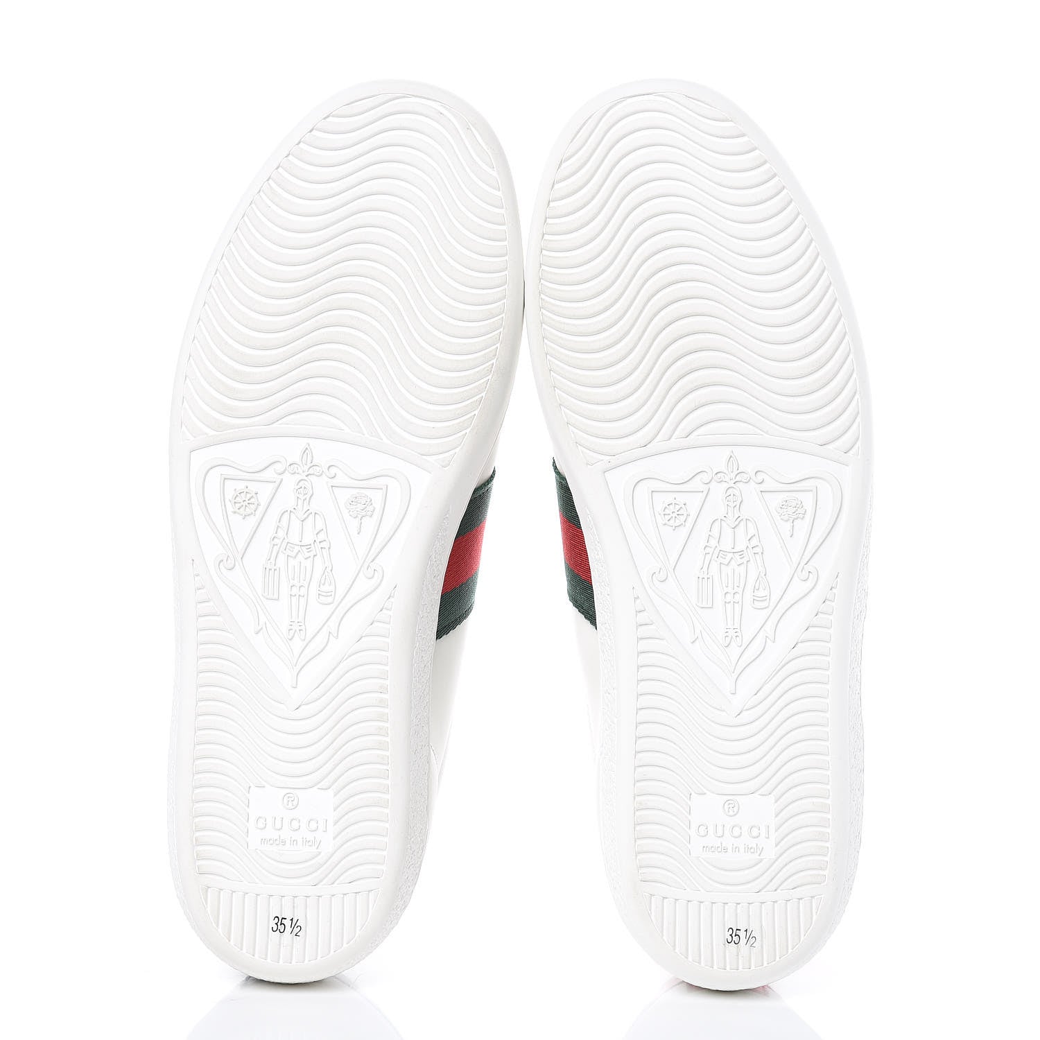 Gucci Calfskin Ayers Bee Embroidered Womens Ace Sneakers 35.5 White Green 5 of 8