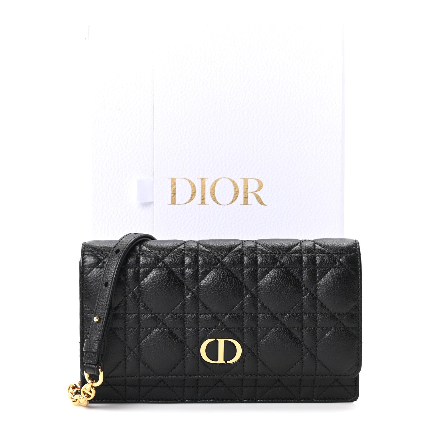 Christian Dior Supple Calfskin Caro Pouch with Chain Black 11 of 11