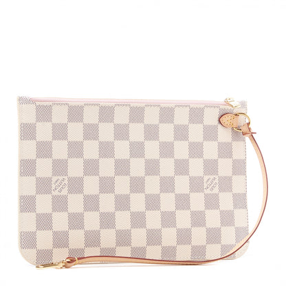 Louis Vuitton Damier Azur Neverfull MM GM Pochette Rose Ballerine 2 of 7