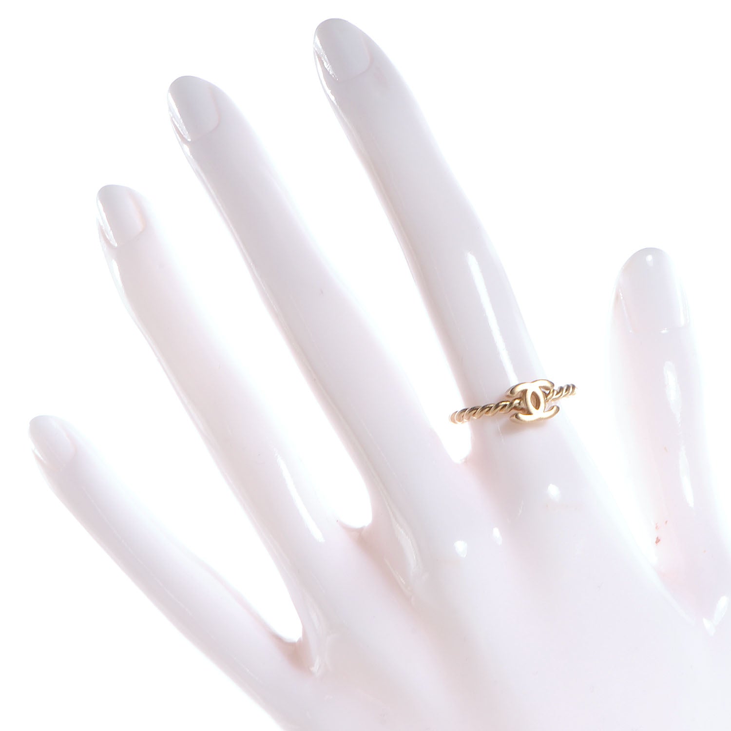 Chanel Matte Gold CC Ring 6.75 2 of 4
