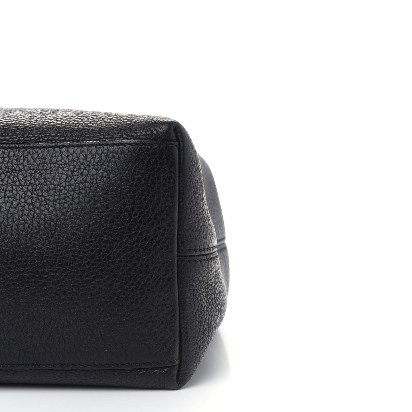 Pebbled Calfskin Medium Soho Chain Shoulder Bag Black