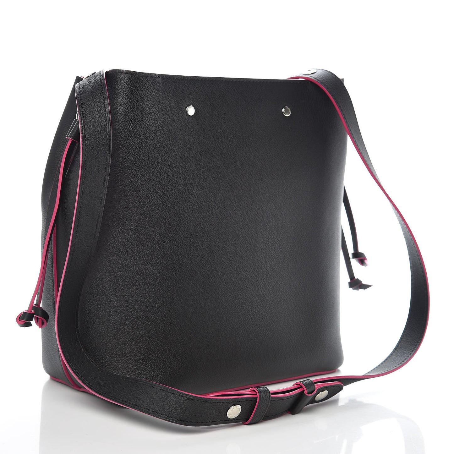 Calfskin Lockme Bucket Black