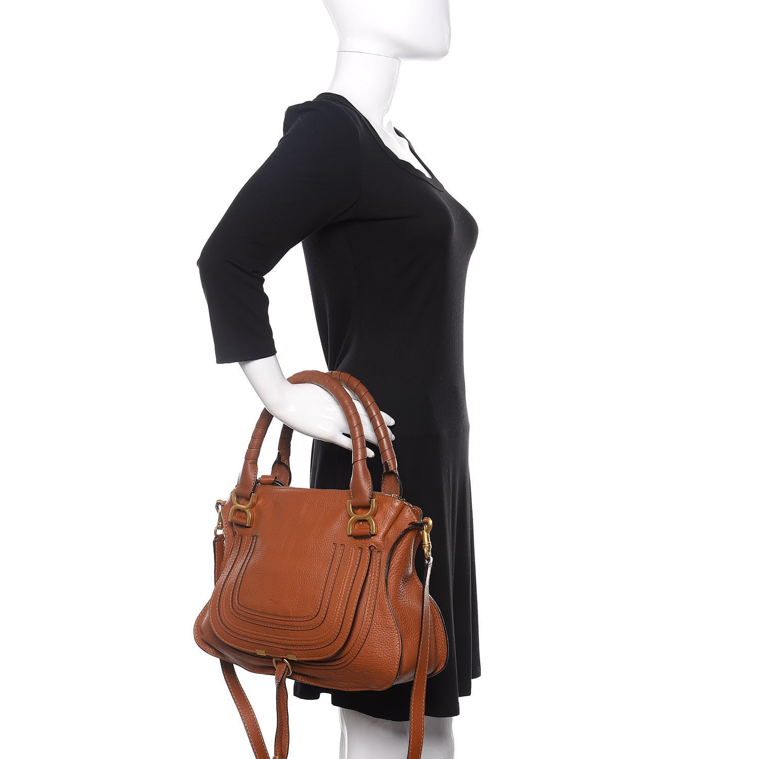 Chloe Calfskin Medium Marcie Satchel Tan 3 of 10