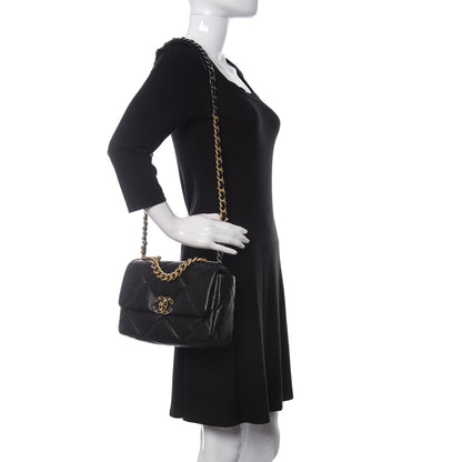 Chanel Lambskin Quilted Medium Chanel 19 Flap Black 2 of 11