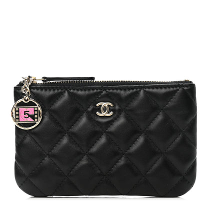 Chanel Lambskin Quilted Small No. 5 Cosmetic Case Black 1 of 9