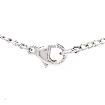 Chanel Crystal CC Heart Necklace Silver 5 of 7