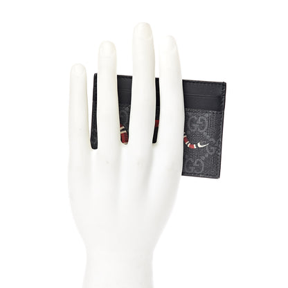 Gucci GG Supreme Monogram Kingsnake Card Holder Black Grey 2 of 7