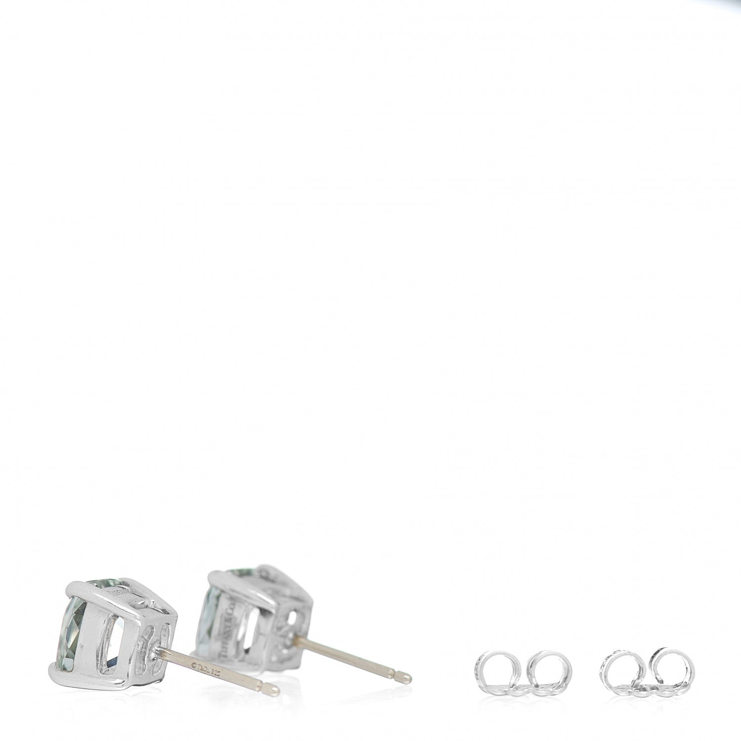 Tiffany Sterling Silver Prasiolite Sparklers Earrings 3 of 4