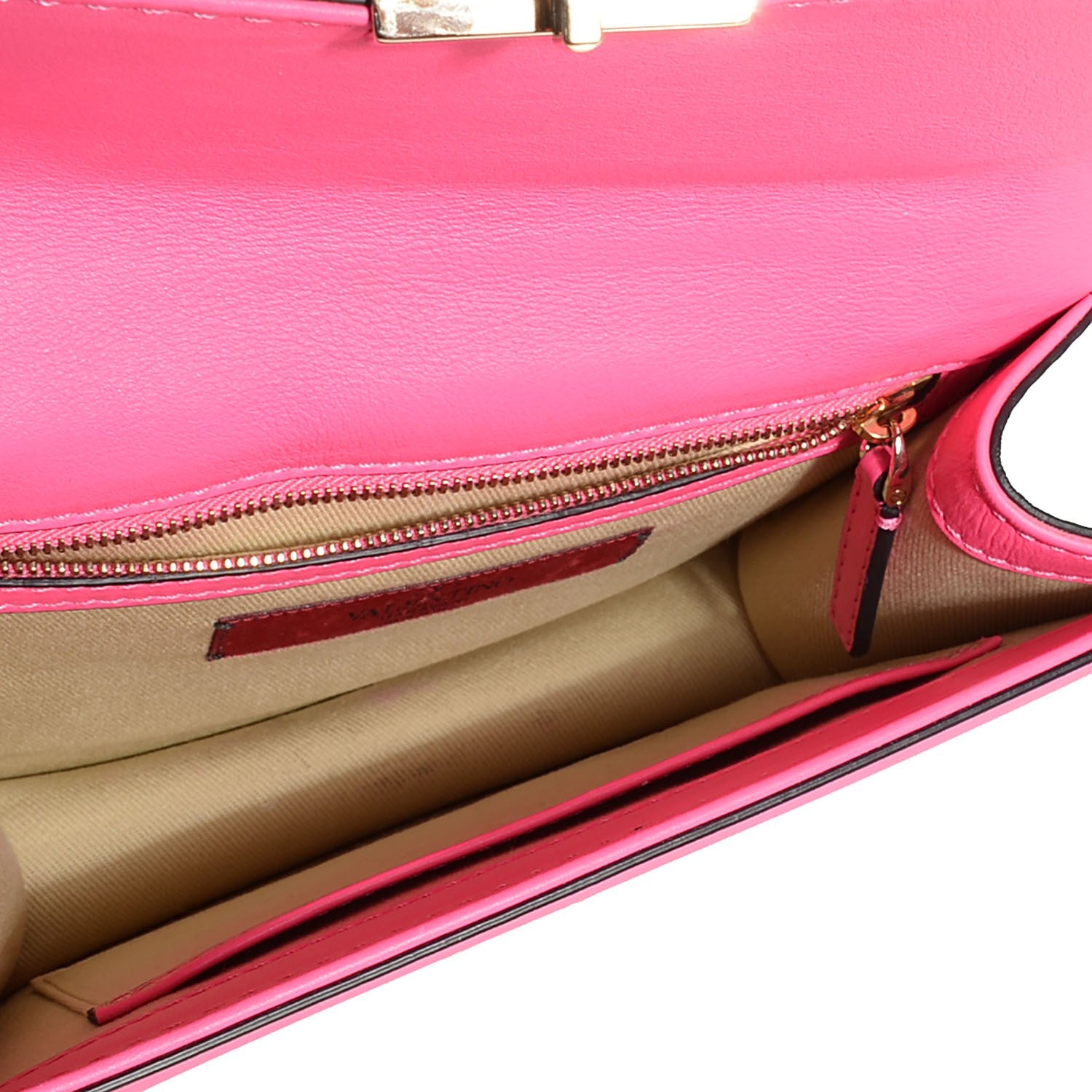 Valentino Garavani Vitello Small Glam Lock Rockstud Flap Fuxia Fluo 12 of 20