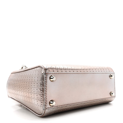 Christian Dior Metallic Patent Micro-Cannage Mini Lady Dior  Hyper Pink 8 of 9