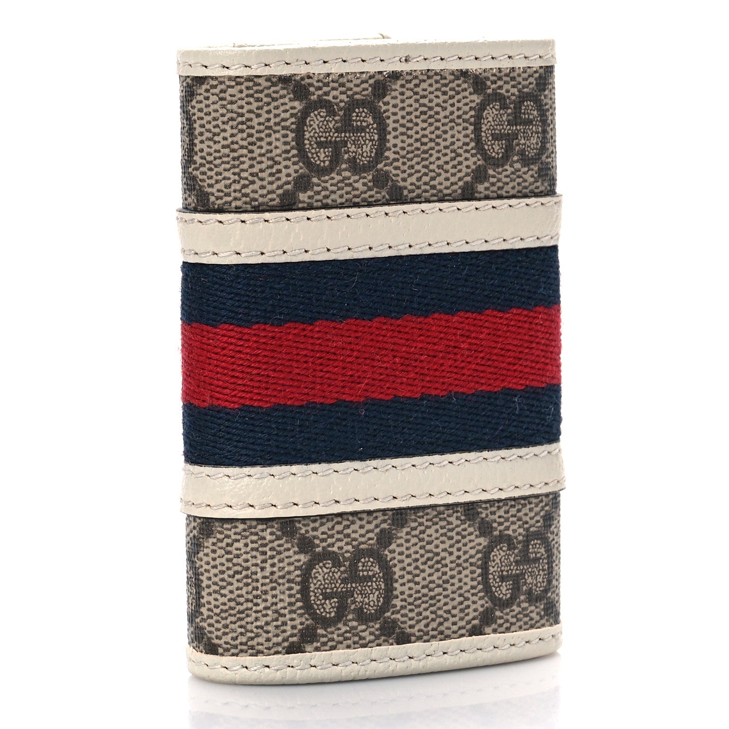 Gucci GG Supreme Monogram Web Ophidia 6 Key Holder Case Beige Mystic White 3 of 11