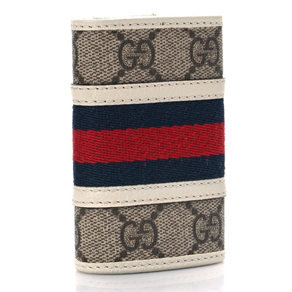 Gucci GG Supreme Monogram Web Ophidia 6 Key Holder Case Beige Mystic White 3 of 11