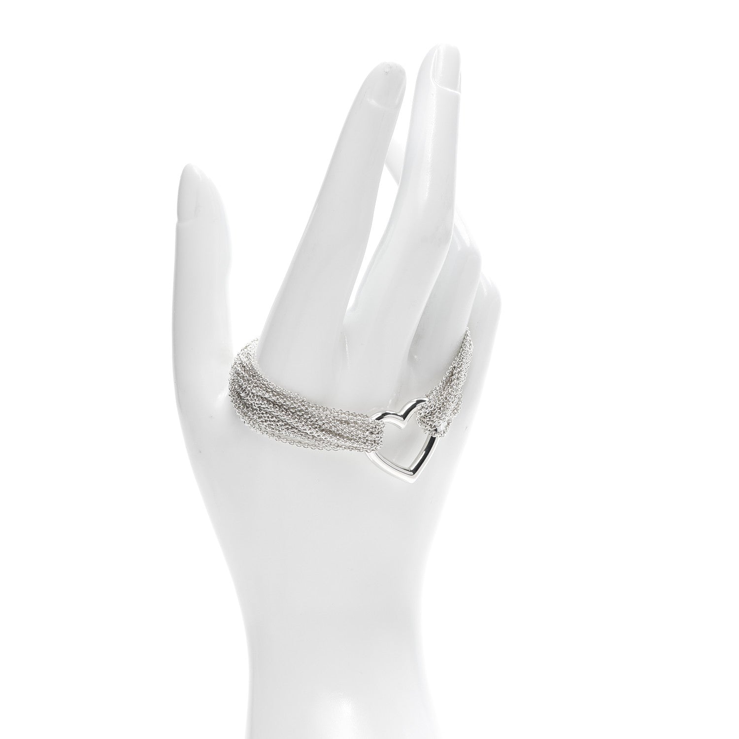 Tiffany Sterling Silver Heart Mesh Bracelet 2 of 5