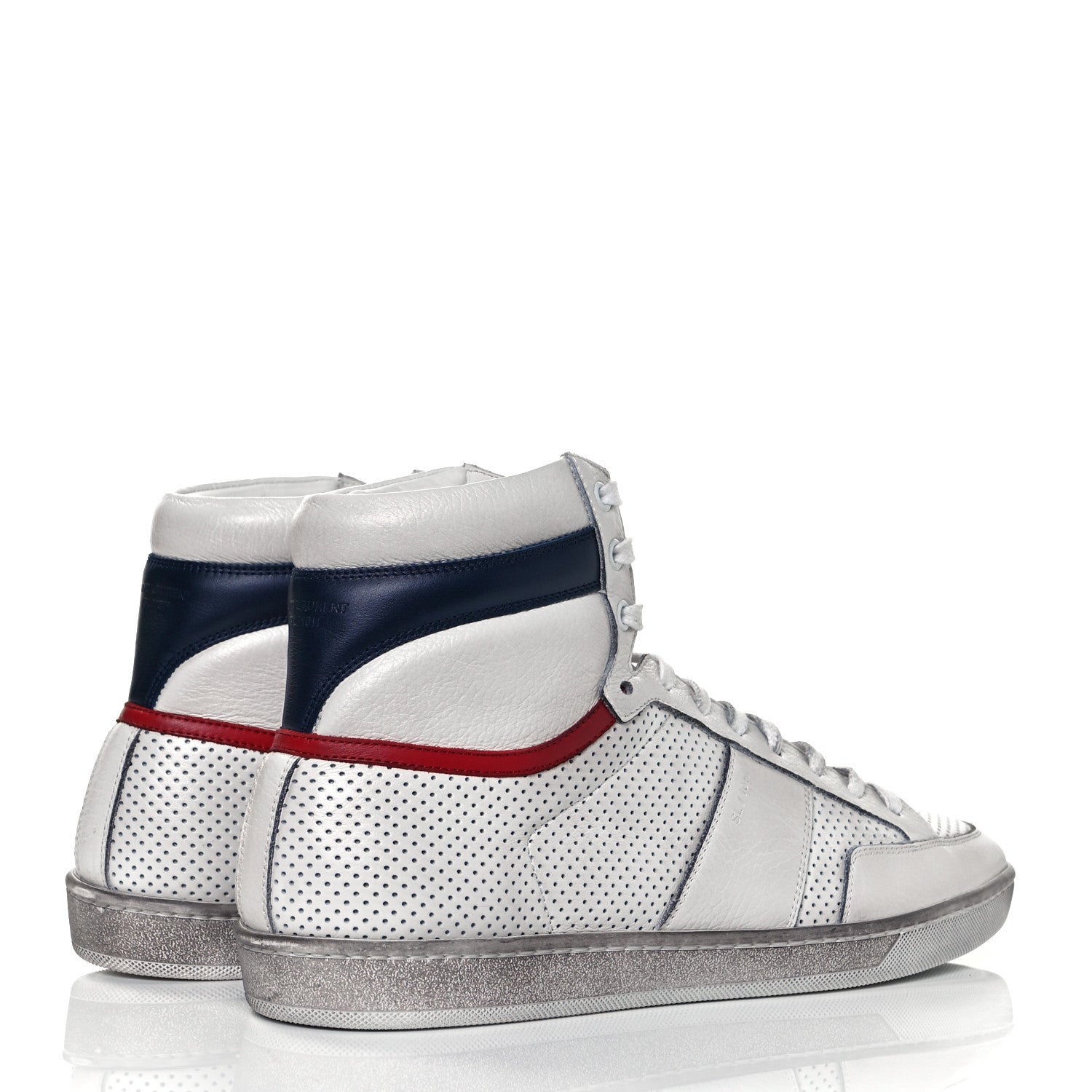 Saint Laurent Calfskin Perforated Court Classic SL/10H High Top Sneakers 44 White 4 of 11