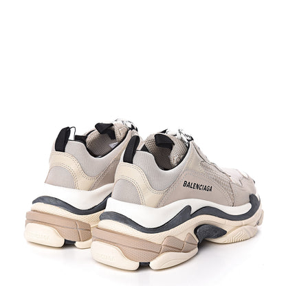 Balenciaga Fabric Mesh Womens Triple S Sneakers 38 Beige Black 4 of 9